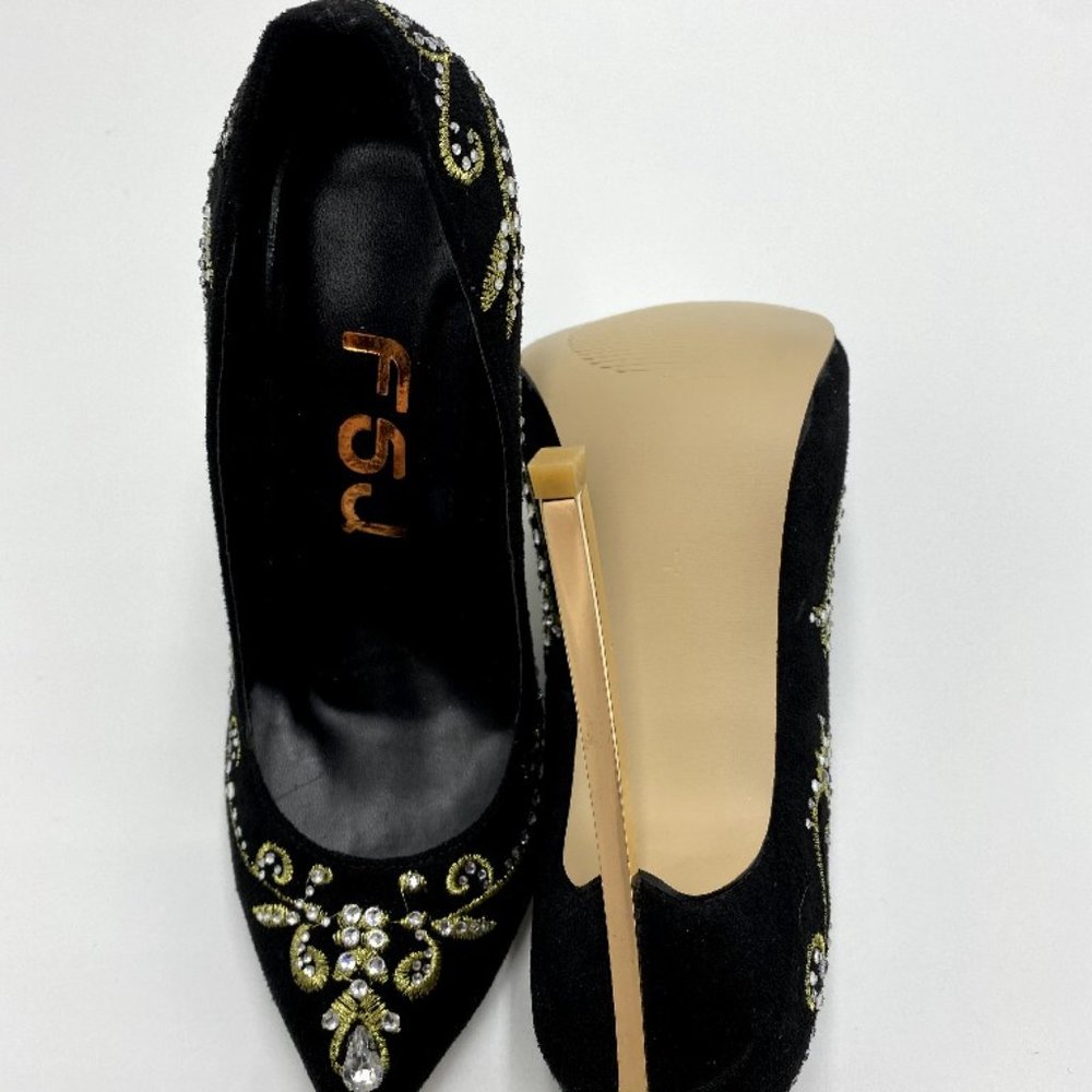 FSJ Women Sexy Stiletto High Heels Pumps Pointed T - Picture 9 of 10